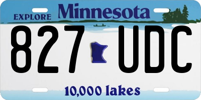 MN license plate 827UDC