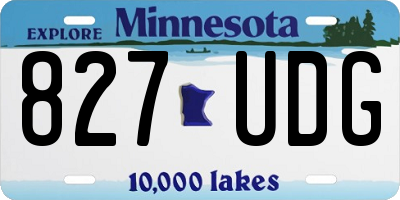 MN license plate 827UDG