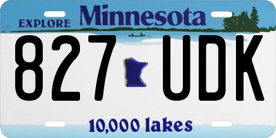 MN license plate 827UDK