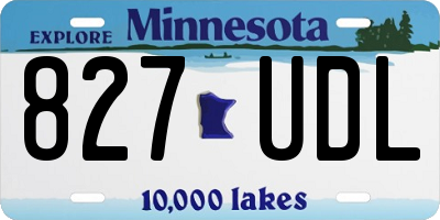 MN license plate 827UDL