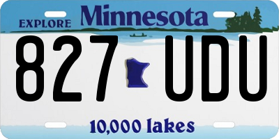 MN license plate 827UDU