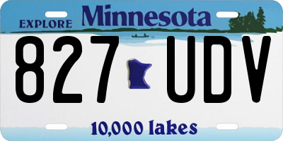 MN license plate 827UDV