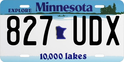 MN license plate 827UDX