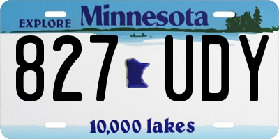 MN license plate 827UDY