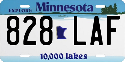 MN license plate 828LAF