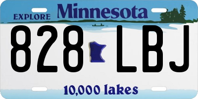 MN license plate 828LBJ