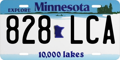 MN license plate 828LCA