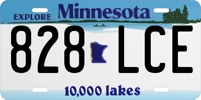 MN license plate 828LCE