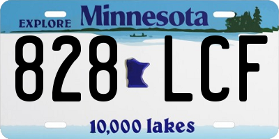 MN license plate 828LCF