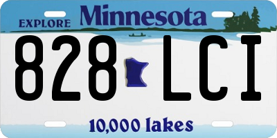 MN license plate 828LCI