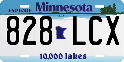 MN license plate 828LCX