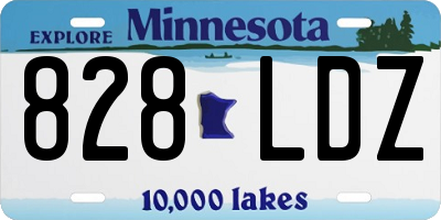 MN license plate 828LDZ