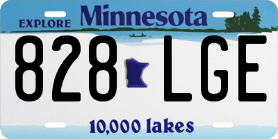 MN license plate 828LGE