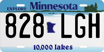 MN license plate 828LGH