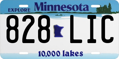 MN license plate 828LIC