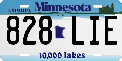 MN license plate 828LIE
