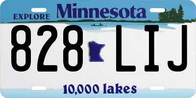 MN license plate 828LIJ