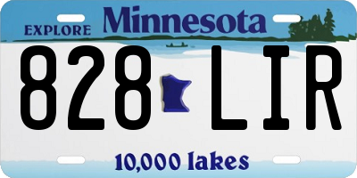 MN license plate 828LIR