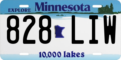 MN license plate 828LIW