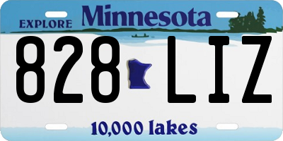 MN license plate 828LIZ