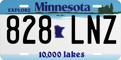 MN license plate 828LNZ