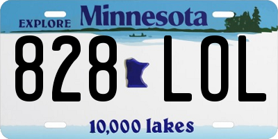 MN license plate 828LOL