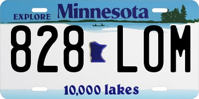 MN license plate 828LOM