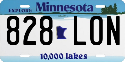 MN license plate 828LON