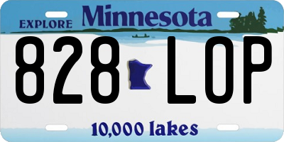 MN license plate 828LOP