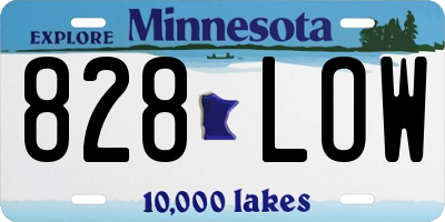 MN license plate 828LOW