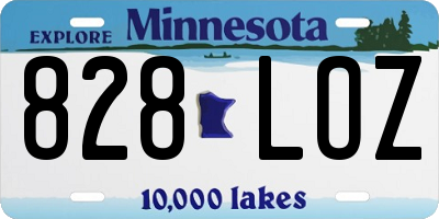 MN license plate 828LOZ