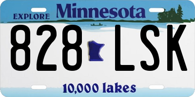 MN license plate 828LSK
