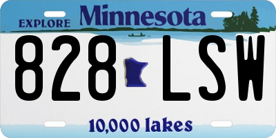 MN license plate 828LSW