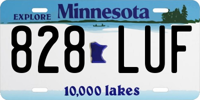 MN license plate 828LUF