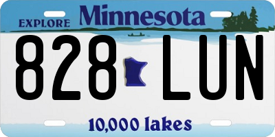 MN license plate 828LUN