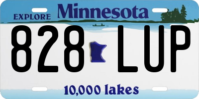 MN license plate 828LUP