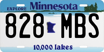 MN license plate 828MBS