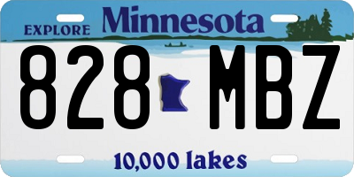 MN license plate 828MBZ