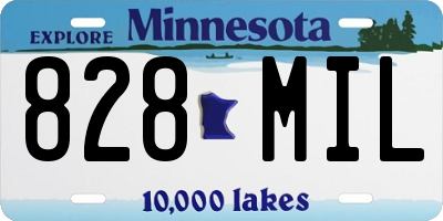 MN license plate 828MIL