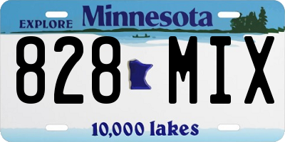 MN license plate 828MIX