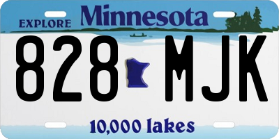 MN license plate 828MJK