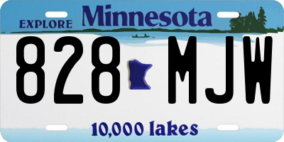 MN license plate 828MJW
