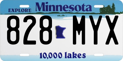 MN license plate 828MYX