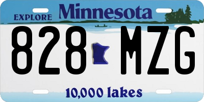 MN license plate 828MZG