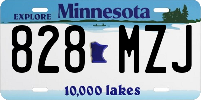 MN license plate 828MZJ