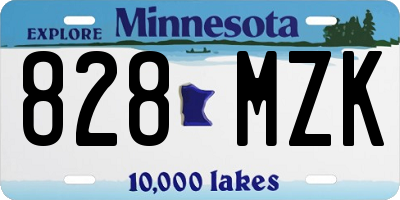 MN license plate 828MZK