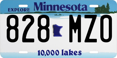 MN license plate 828MZO