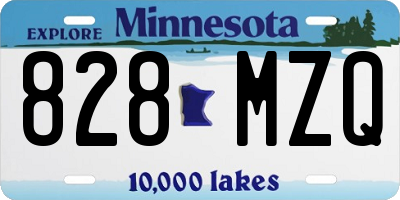 MN license plate 828MZQ