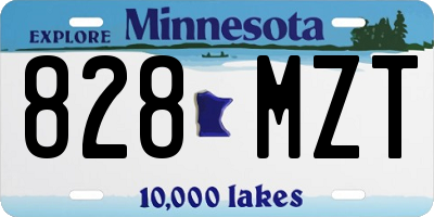 MN license plate 828MZT