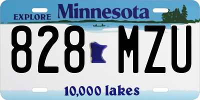 MN license plate 828MZU